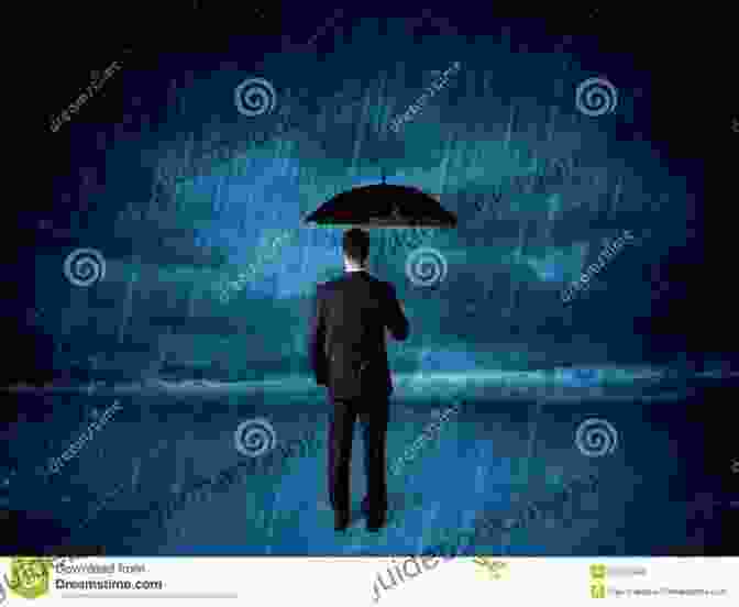 A Man Standing In A Pool Of Water With An Umbrella Over His Head. 76 Shades Of Humor